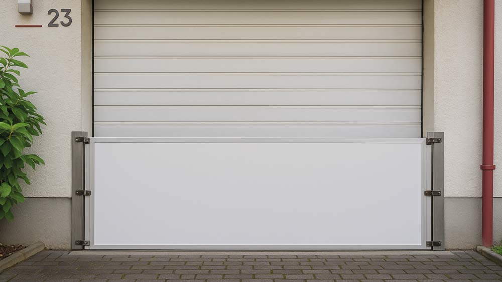 Hochwasserschutz für Garage und Tiefgarage – stabile Barriere gegen Überflutung der Zufahrt.